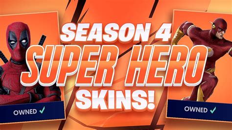 NEW SEASON 4 SUPER HERO SKINS LEAKED FORTNITE BATTLE ROYALE WITH TEAM