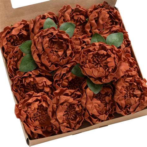 Amazon Ling S Moment Burnt Orange Terracotta Artificial Flowers