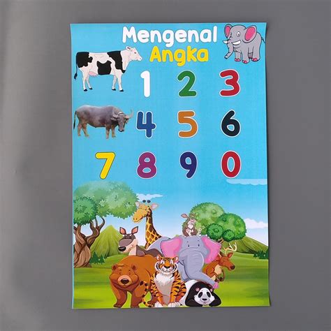 Jual Poster Mengenal Angka 1 10 Poster Belajar Mengenal Angka Poster