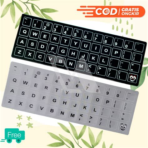 Jual Sticker Keyboard Alfabet Indonesia Inggris English Latin Untuk