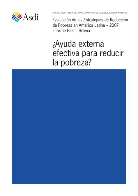 PDF Ayuda externa efectiva para reducir la pobreza Evaluación de