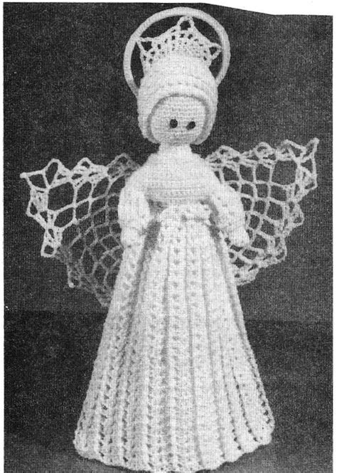 Pdf Download Crochet Angel Pattern Vintage Christmas Angel Doll Design Christmas Crochet Decor