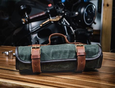 Tool Roll Motorcycle Tool Roll Canvas Leather Tool Bag Etsy