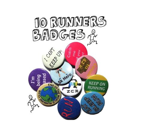 Set Of 10 Running Pin Badges For Runners Etsy Uk Pin Badges Badge