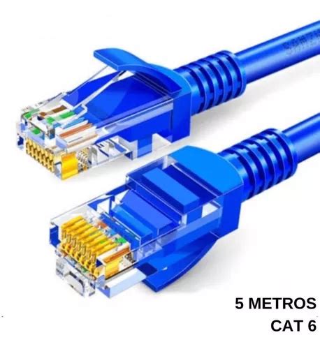 Cabo De Rede Blindado 5m Ethernet Rj45 Cat6 5 Metros Gigabit