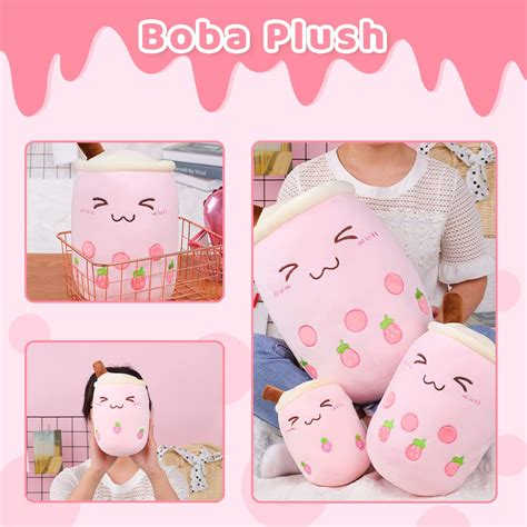 Mua Aixini Strawberry Boba Plush 196 Inch Pink Stuffed Bubble Tea