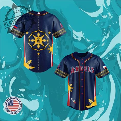 Los Angeles Angels Filipino Heritage Night Special Navy Baseball Jersey