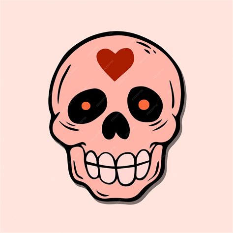 Premium Vector Pink Skull Art Illustration Hand Drawn