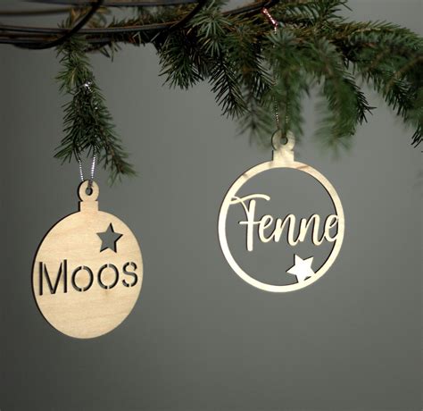 houten kerstbal met naam leuk van hout en staal