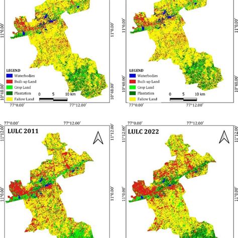 Landuse And Landcover Lulc Map For Four Decades 1990 2000 2011 And