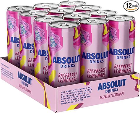 Absolut Raspberry Lemonade Sparkling Pre Mixed Drink 25cl Case Of 12