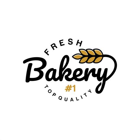 Simple Modern Bakery Logo Design Typography Badge Vector 14630871 ...