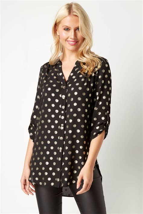 Foil Spot Blouse In Black Roman Originals Uk