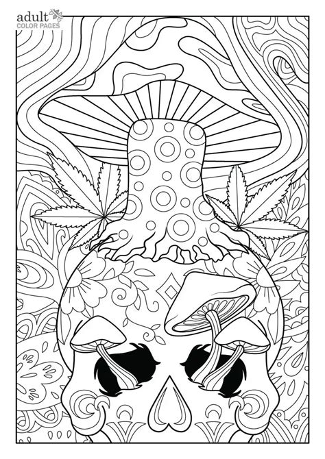 Free Printable Stoner Mushroom Coloring Pages For Adults