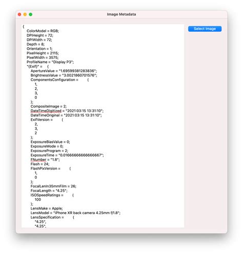 Tip Get Metadata For An Image On MacOS Xojo Programming Blog