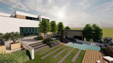 Moderne Tuin Met Zwembad En Wellness Greenart