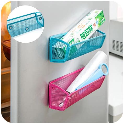 New Refrigerator Magnetic Storage Box Iron Storage Holder For Fridge