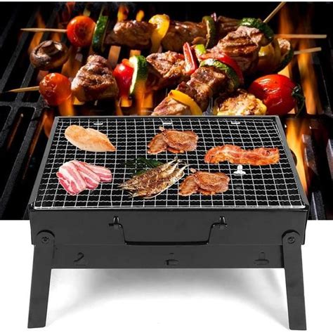 Grille de barbecue pliante en acier inoxydable anti poussière facile à