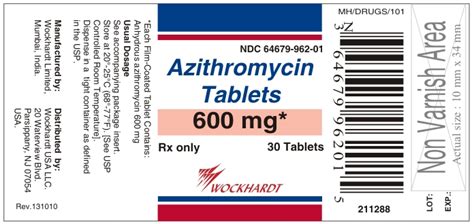 Azithromycin Wockhardt Limited Fda Package Insert