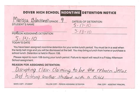 16 Funny Detention Slips