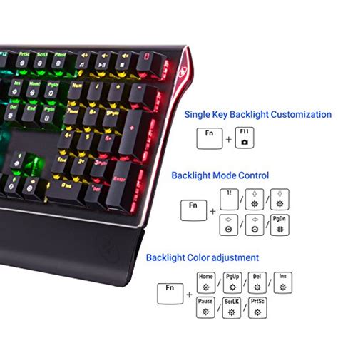 Rosewill Mechanical Gaming Keyboard, RGB Backlit Clicky Computer Mechanical Keyboard for PC ...