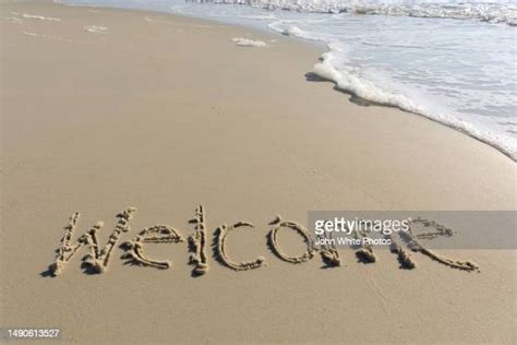 Welcome Sign On The Beach Photos And Premium High Res Pictures Getty