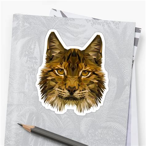 Lynx Low Poly Sticker By Shekularaz Redbubble