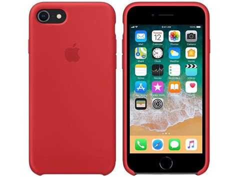 Capa Protetora Silicone Para IPhone 7 E IPhone 8 Apple Product RED