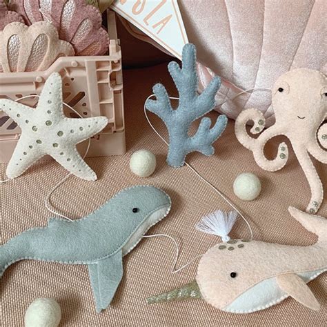 Felt Sea Life Garland Sea Life Nursery Whale Nursery Under Etsy Uk