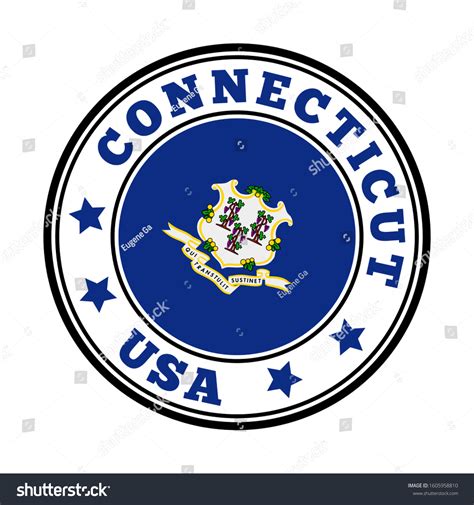 connecticut sign   state logo stock vector royalty