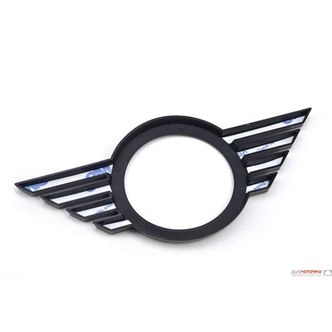 Mini Cooper Gloss Black Wings New Logo Emblem Cover Front And Rear With