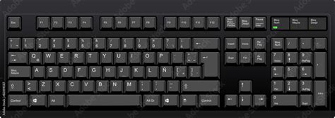 Black qwerty keyboard with latin american spanish layout Stock Vector ...