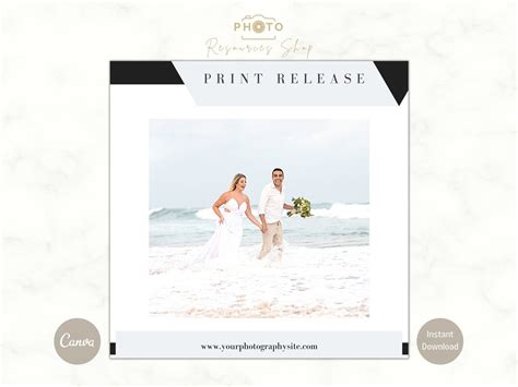 Photography Print Release Template Editable Canva Template Print