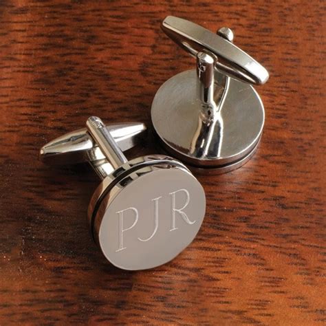 Personalized Silver Pin Stripe Cufflinks - The Man Registry