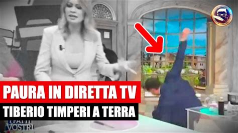 PAURA IN DIRETTA A I FATTI VOSTRI TIBERIO TIMPERI A TERRA ALL