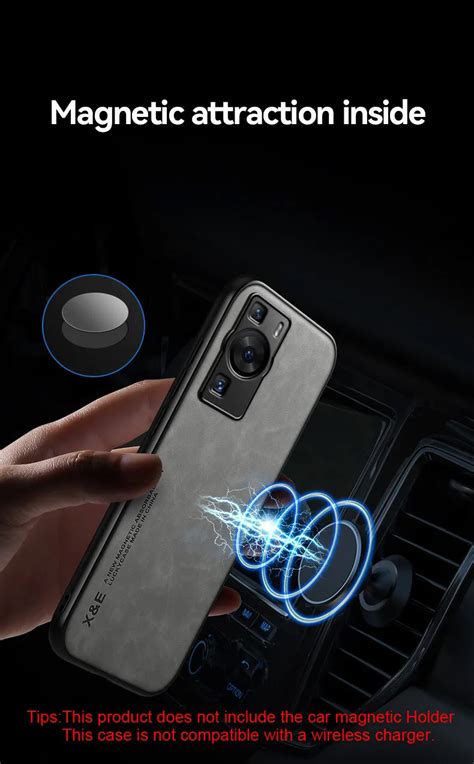 KEYSION Funda De Cuero De Lujo Para Huawei P60 Pro Silicona Suave PC