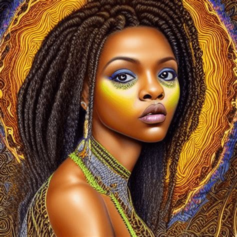 Amazing Detailed African Brown Skin Latina Woman Digital Art · Creative Fabrica