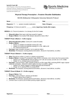 Fillable Online RMF PT Protocol Posterior Shoulder Stabilization Fax