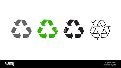 Vector Set Green Ecology Arrows Sign Icon Image Three Green Arrows