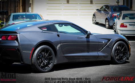 Forgeline GA1R Matte Black Wheels on C7 Corvette Rocks Track Ready Style – ModBargains.com's Blog