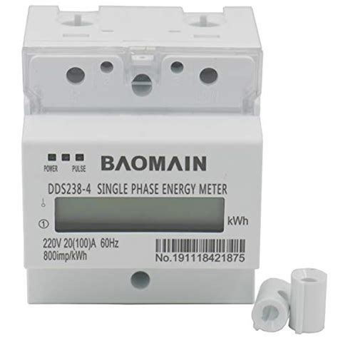 Baomain Single Phase Din Rail Type Kilowatt Hour Kwh Meter 220v 60hz 20 100 A Pricepulse