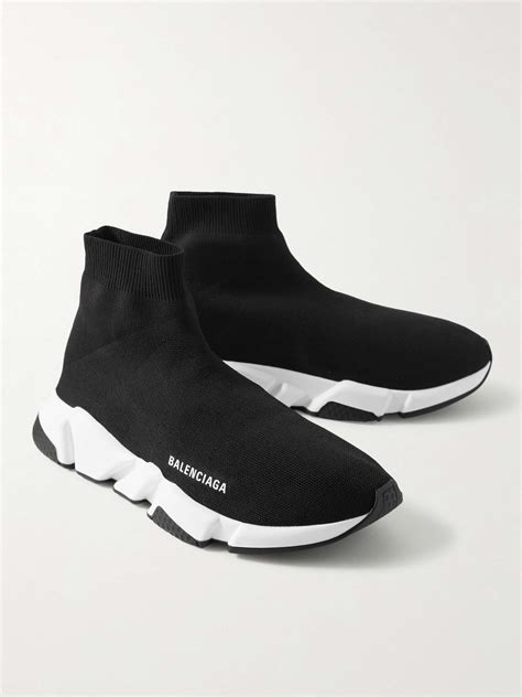 Black Speed Recycled Stretch Knit Slip On Sneakers Balenciaga Mr Porter