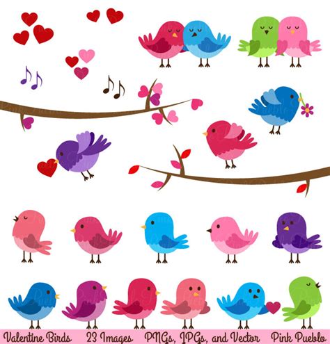 Valentine Birds Clipart Clip Art Love Birds Lovebirds Clipart - Etsy