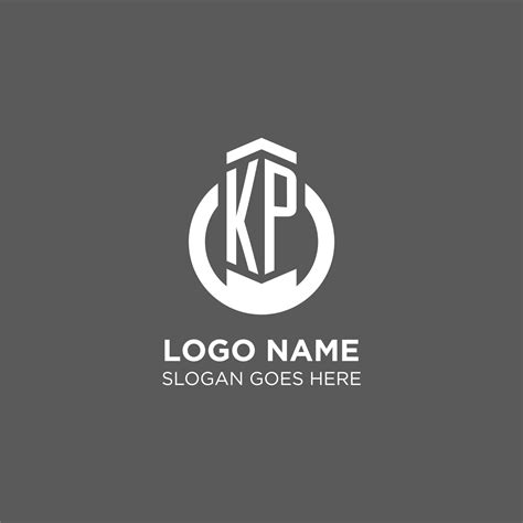 Initial KP Circle Round Line Logo Abstract Company Logo Design Ideas