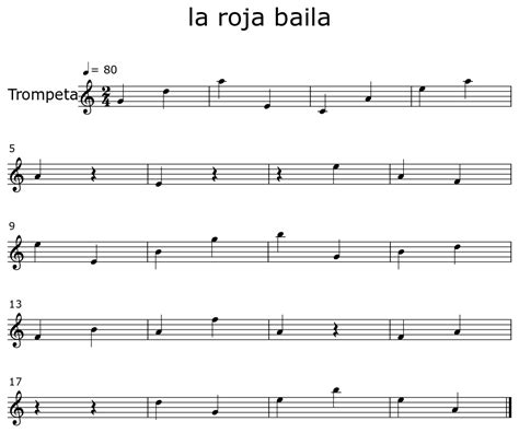 La Roja Baila Sheet Music For Trumpet