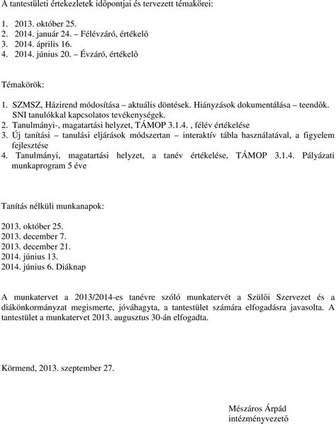 Munkaterv Tan V A Tud S Csak A Megfelel En Kifejlesztett