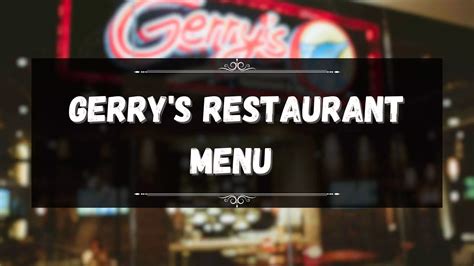 Gerry S Restaurant Menu Prices Philippines January Updated