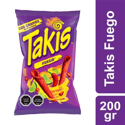 Tortilla De Maíz Enrollada Takis Fuego Sabor Limón Y Ají 200 G Unimarc