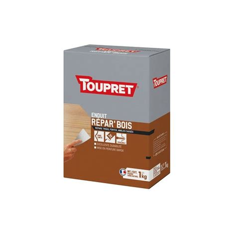 TOUPRET Enduit répare bois intérieur extérieur poudre 1 kg