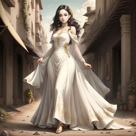 Premium Ai Image Woman Wearing White Dress In The City